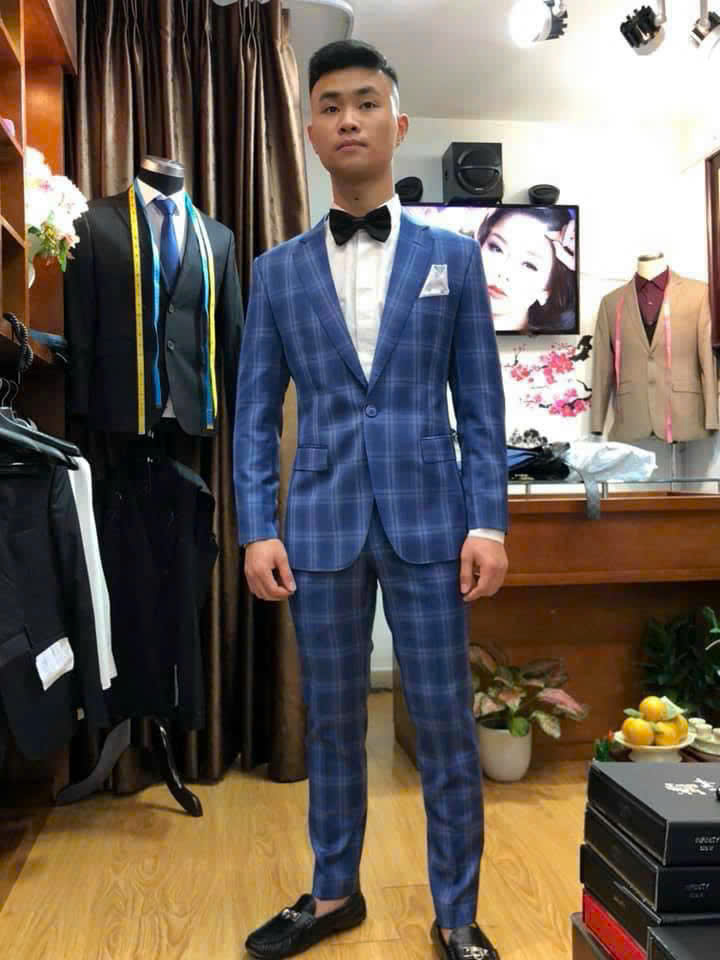 Bộ Suit Xanh Kẻ Ô Nổi Bật