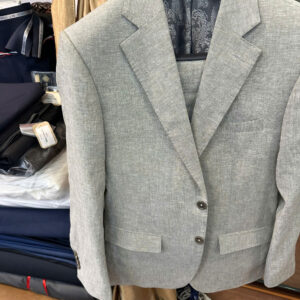 bộ suit ghi sáng- vải linen- giá 6.000.000