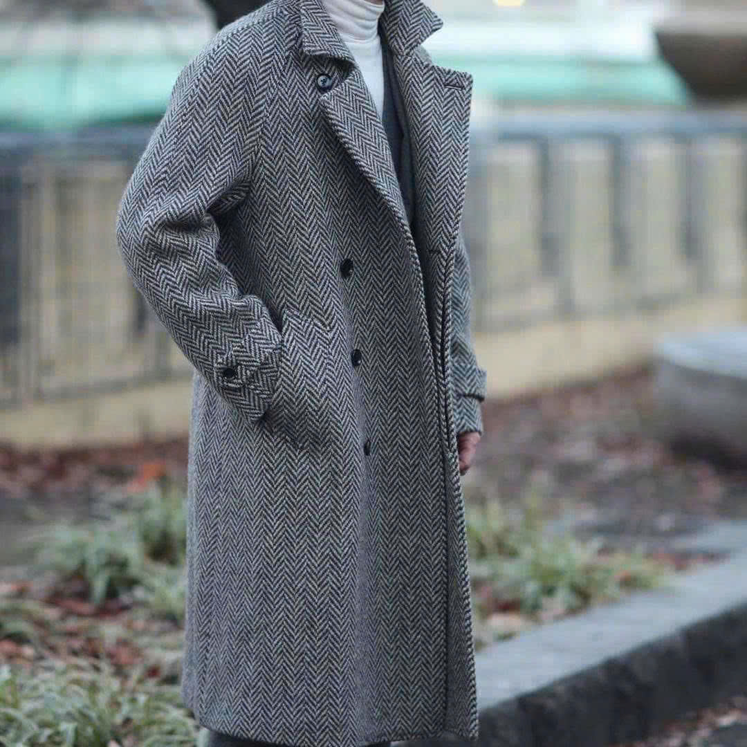 jacket dạ kẻ xương cá- vải dạ wool- giá 7.000.000